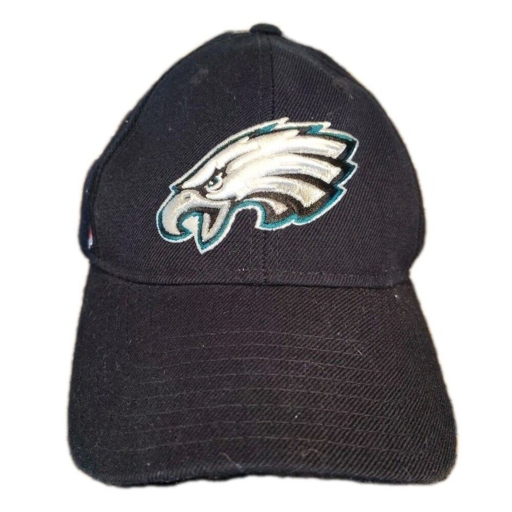 VINTAGE Philadelphia Eagles Reebok Hat NFL Team Apparel Black Adjustable...